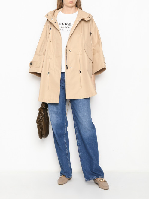 Плащ свободного кроя из хлопка с капюшоном Weekend Max Mara - МодельОбщийВид