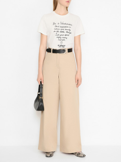 Футболка из хлопка с вышивкой Weekend Max Mara - МодельОбщийВид