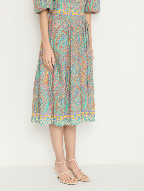 Юбка из хлопка Etro - МодельВерхНиз