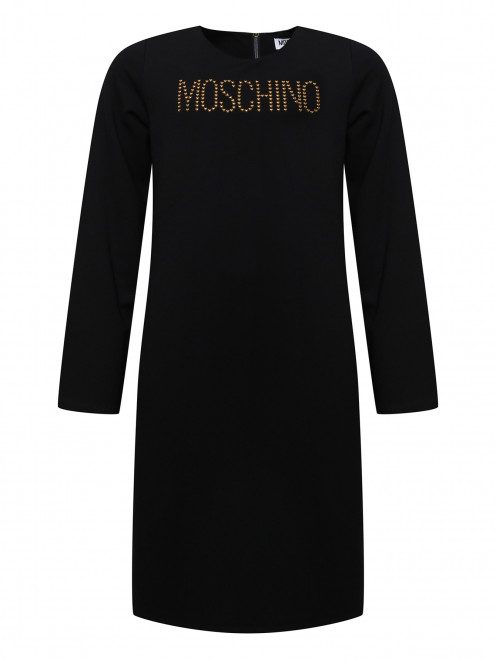 Трикотажное платье с логотипом Moschino - Общий вид