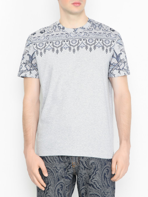 Футболка из хлопка с узором Etro - МодельВерхНиз