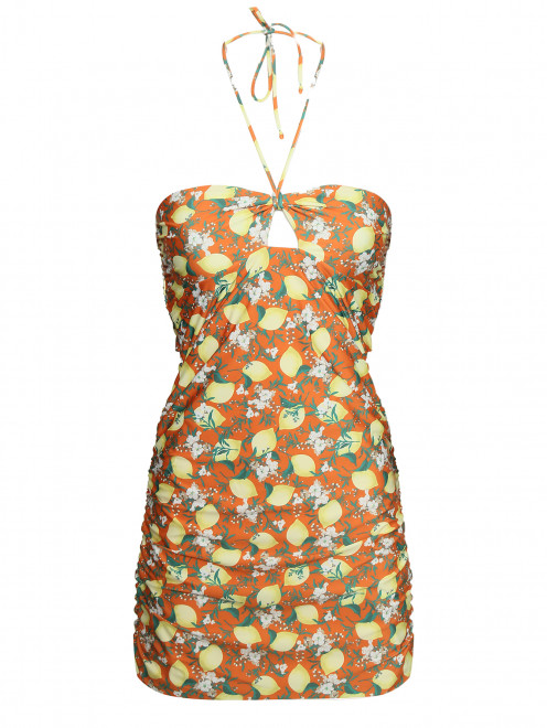 Платье-мини с узором лимоны La Perla - Общий вид