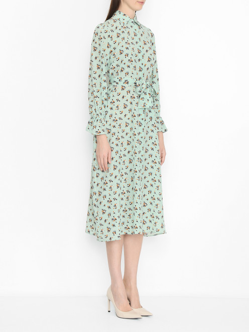 Платье из шелка с поясом Weekend Max Mara - МодельВерхНиз