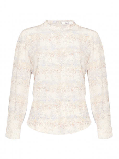 Блуза свободного кроя из шелка с узором Laurel - Общий вид