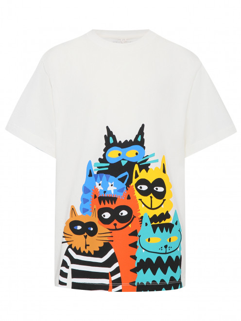 Футболка из хлопка с принтом Stella McCartney kids - Общий вид