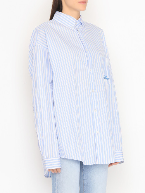 Рубашка из хлопка в полоску Forte Dei Marmi Couture - МодельВерхНиз
