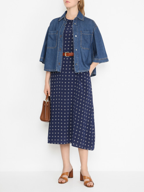 Платье из шелка с узором Weekend Max Mara - МодельОбщийВид