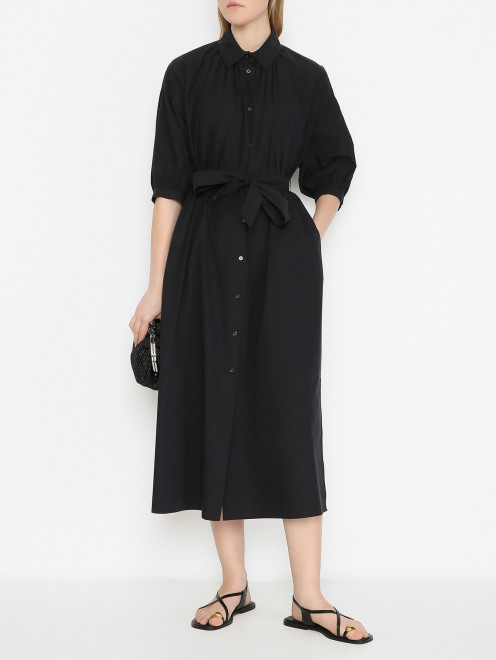 Свободное платье из хлопка с поясом Weekend Max Mara - МодельОбщийВид