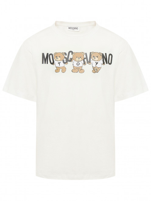 Футболка из хлопка с принтом  Moschino - Общий вид