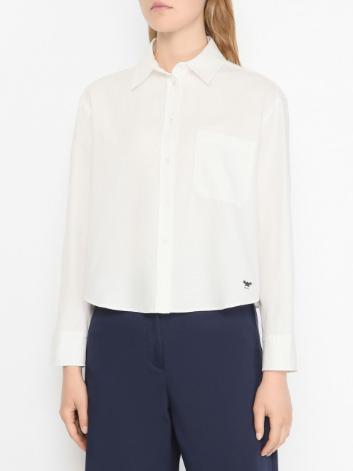Укороченная рубашка из хлопка Weekend Max Mara - МодельВерхНиз