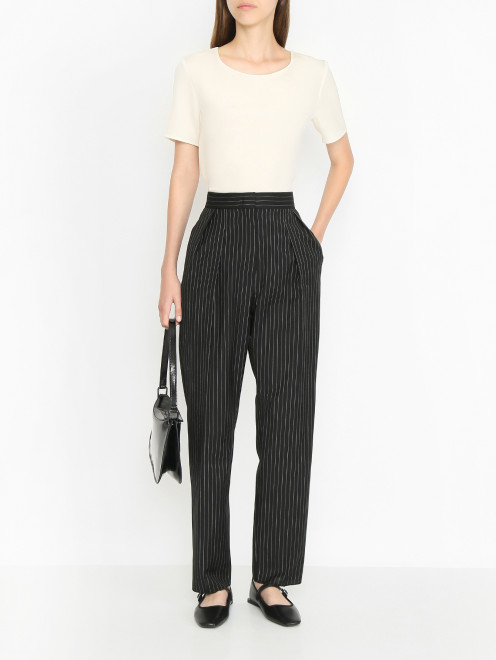 Блуза из шелка с короткими рукавами Max Mara - МодельОбщийВид