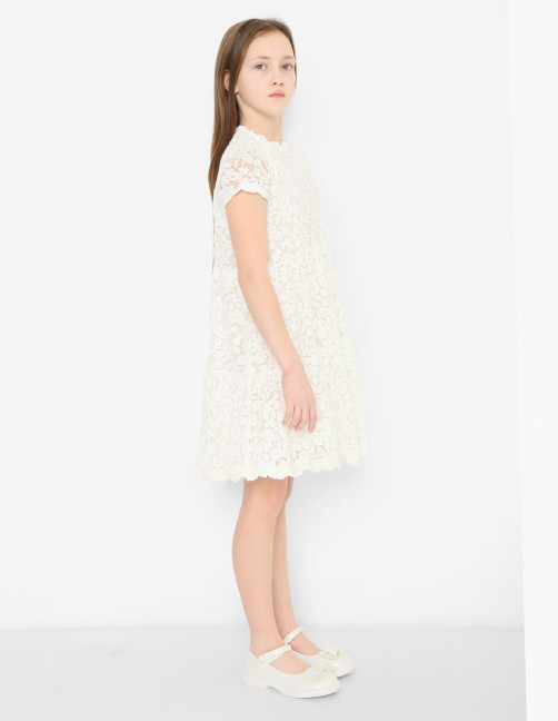 Платье из хлопка из кружева Ermanno Scervino Junior - МодельВерхНиз