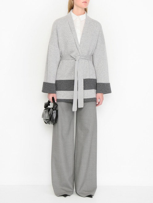 Кардиган из смешанной шерсти с поясом Max Mara - МодельОбщийВид