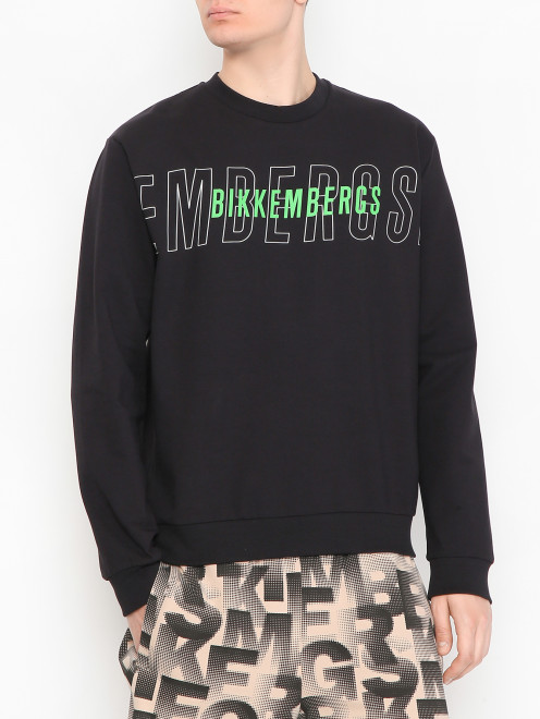 Толстовка из хлопка с логотипом Bikkembergs - МодельВерхНиз
