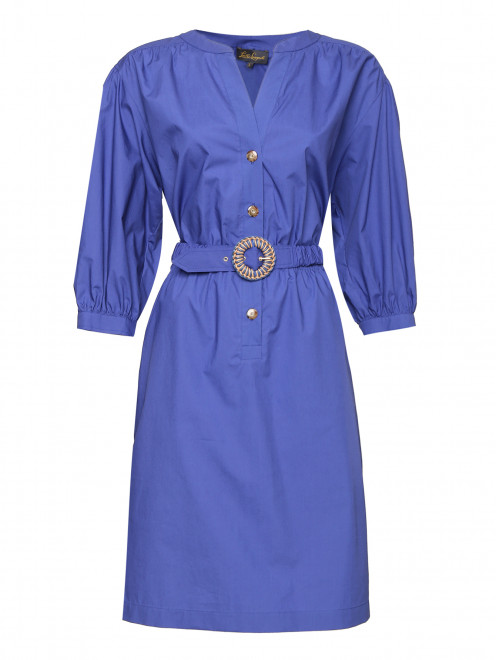 Платье из хлопка с поясом и карманами Luisa Spagnoli - Общий вид