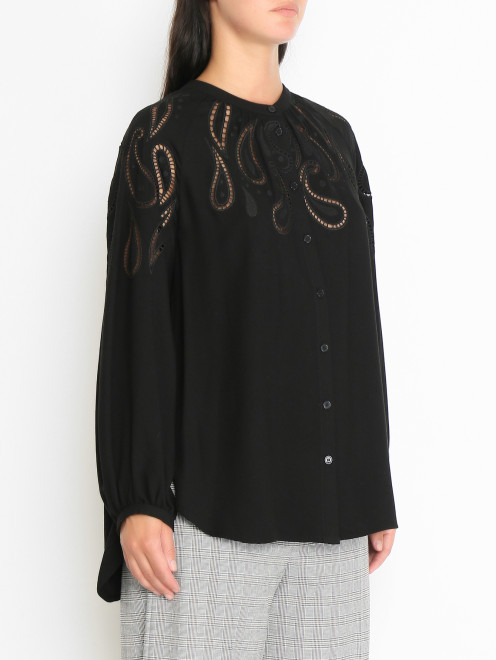 Трикотажная блуза с вышивкой Marina Rinaldi - МодельВерхНиз