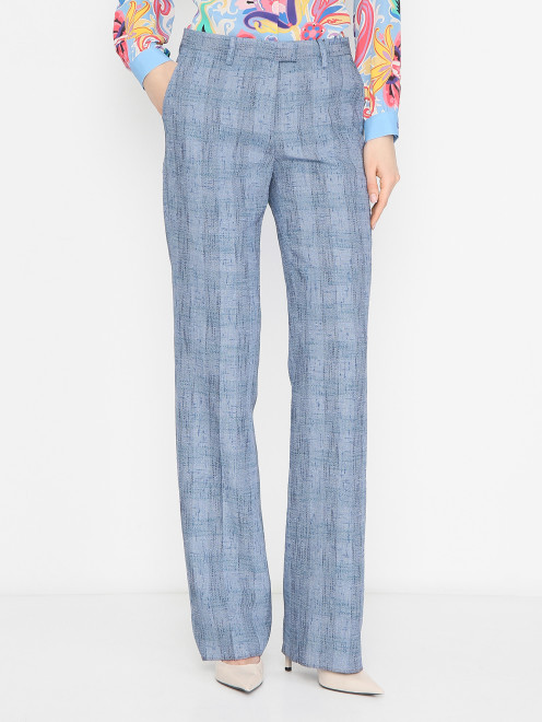 Брюки из льна и вискозы Etro - МодельВерхНиз