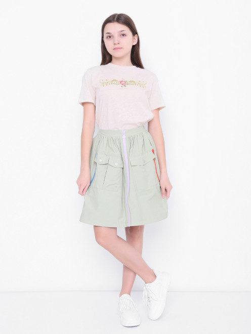 Юбка в спортивном стиле с карманами Stella McCartney kids - МодельОбщийВид