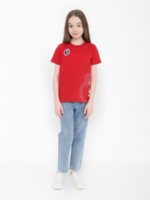 Хлопковая футболка с принтом BOSCO - МодельОбщийВид
