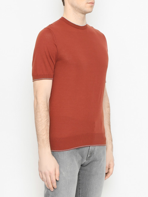 Футболка с круглым вырезом из хлопка Doriani Cashmere - МодельВерхНиз