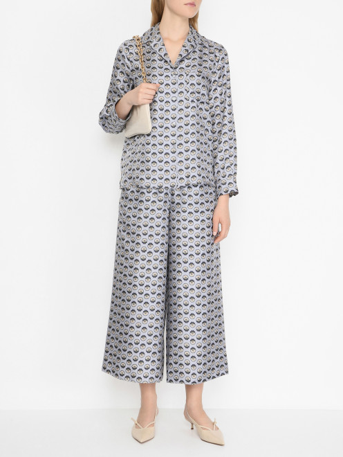 Блуза из шелка с узором Weekend Max Mara - МодельОбщийВид