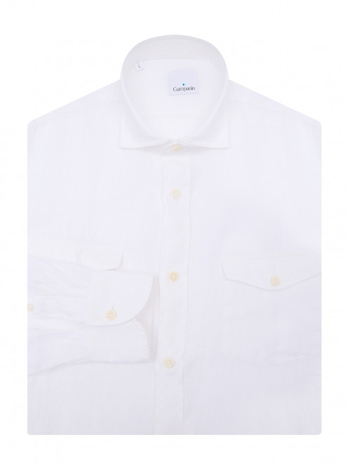 Рубашка из льна однотонная Giampaolo - Общий вид
