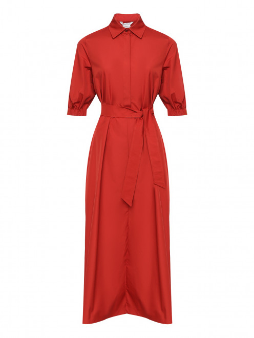 Хлопковое платье с поясом и карманами Max Mara - Общий вид