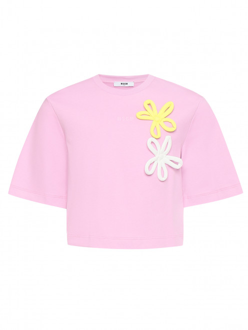 Футболка из хлопка с логотипом MSGM - Общий вид