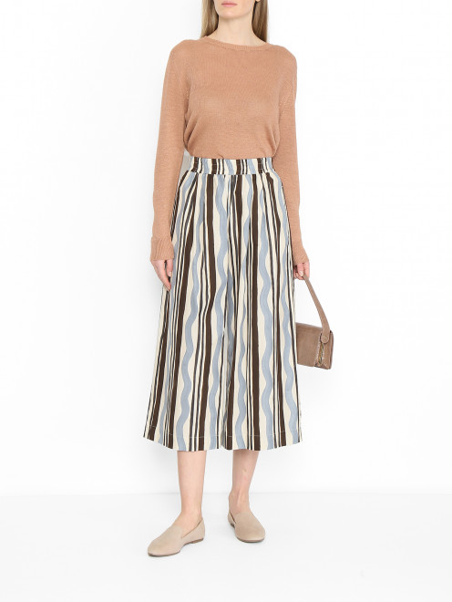 Брюки из хлопка с узором Weekend Max Mara - МодельОбщийВид