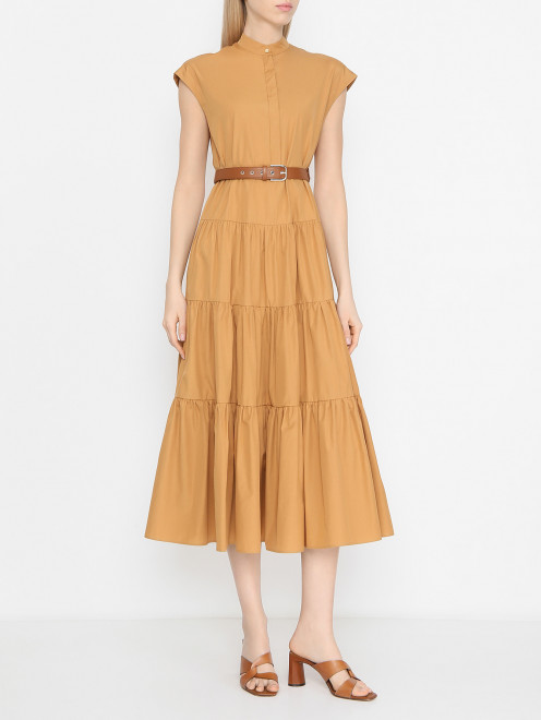 Хлопковое платье с ремнем Max Mara - МодельВерхНиз