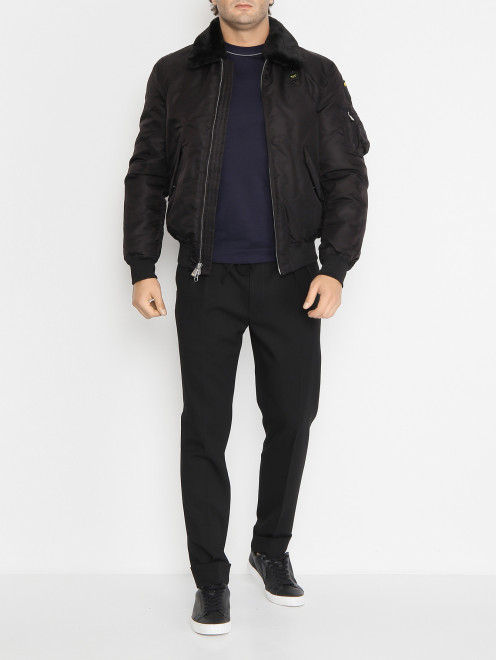 Однотонная куртка на молнии с карманами Blauer - МодельОбщийВид