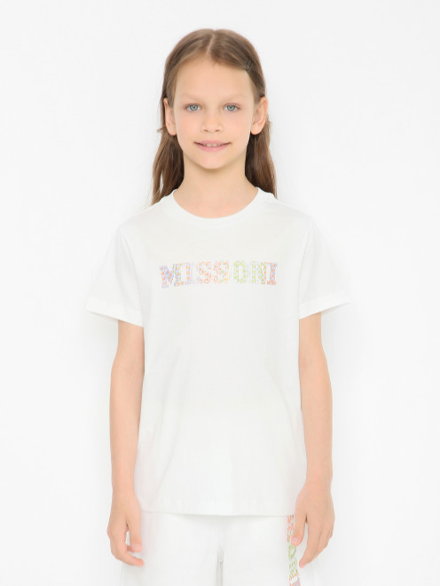 Футболка из хлопка с логотипом Missoni - МодельВерхНиз