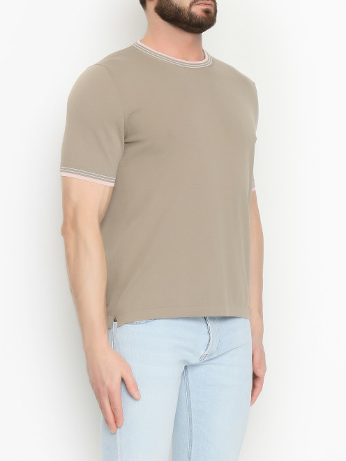 Трикотажная футболка из хлопка Isaia - МодельВерхНиз