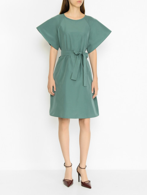 Платье с короткими рукавами и поясом Weekend Max Mara - МодельВерхНиз