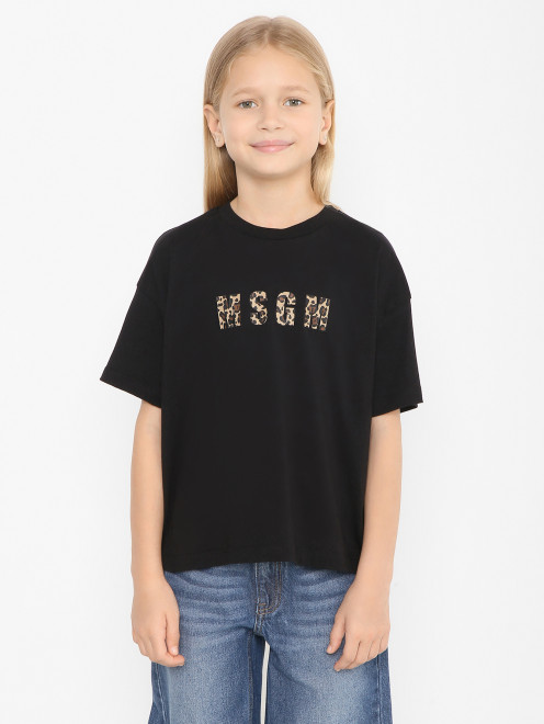 Свободная футболка с монограммой MSGM - МодельВерхНиз