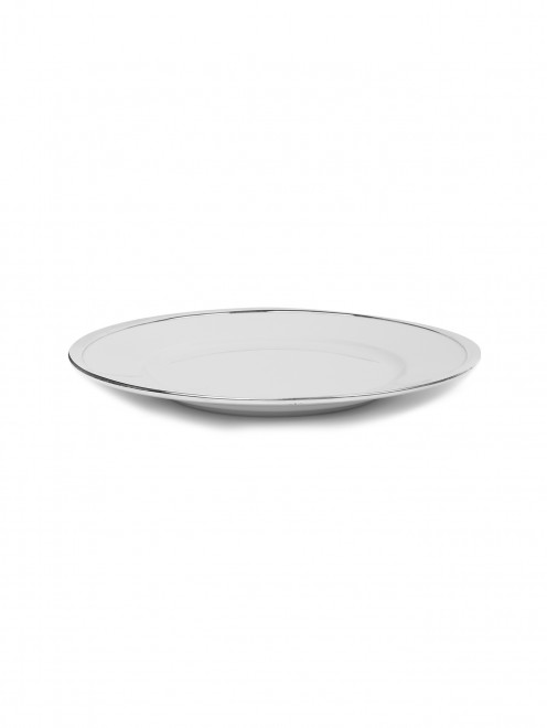 Блюдо круглое из фарфора с ободком из серебра из коллекции Cercle d'orfevre  Puiforcat - Общий вид