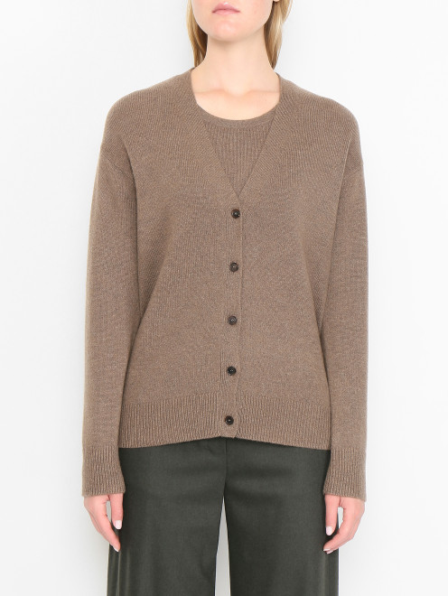 Кардиган из шерсти на пуговицах Max Mara - МодельВерхНиз