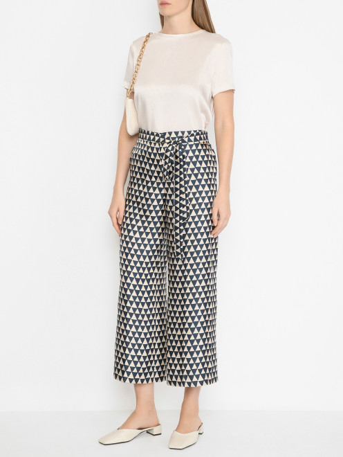 Укороченные брюки из шелка Max Mara - МодельОбщийВид