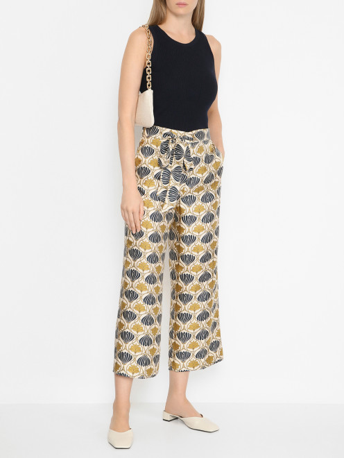 Укороченные брюки из шелка Max Mara - МодельОбщийВид