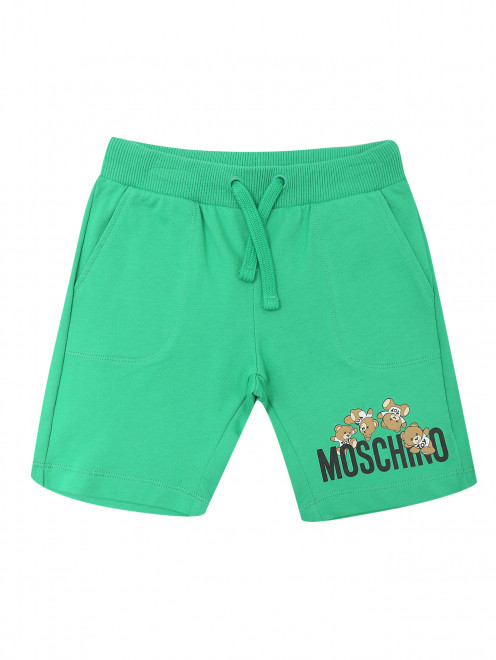 Трикотажные шорты на резинке с логотипом Moschino - Общий вид