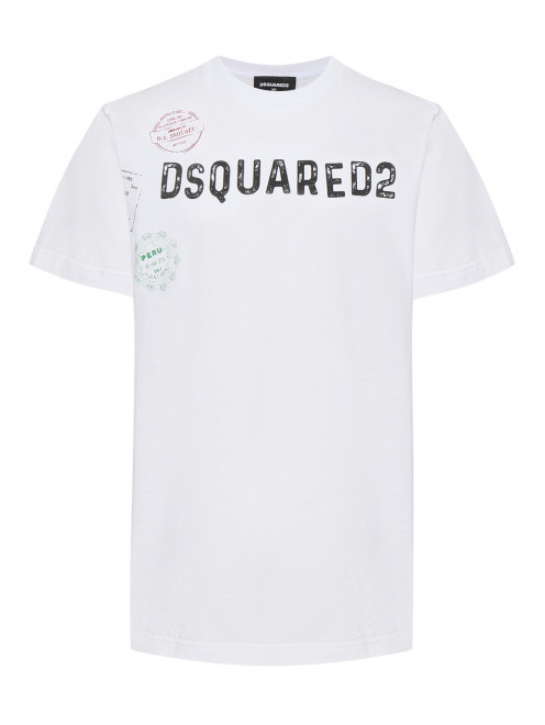 Футболка из хлопка с логотипом Dsquared2 - Общий вид
