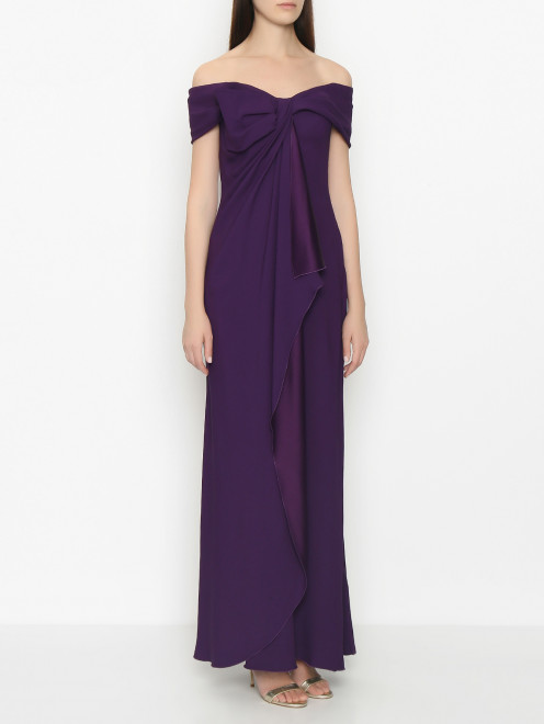Платье-макси с разрезом и встроенным корсетом Alberta Ferretti - МодельВерхНиз
