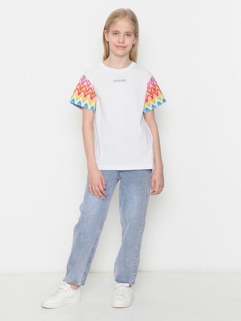 Футболка из хлопка с логотипом Missoni - МодельОбщийВид