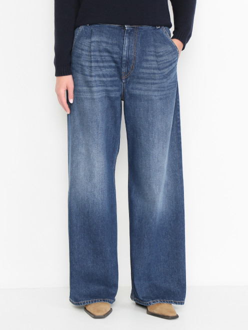 Джинсы из хлопка с защипами Weekend Max Mara - МодельВерхНиз
