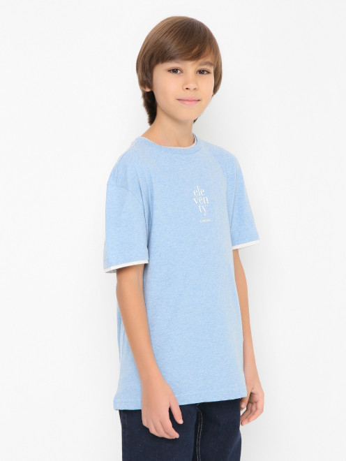 Хлопковая футболка с принтом Eleventy - МодельВерхНиз