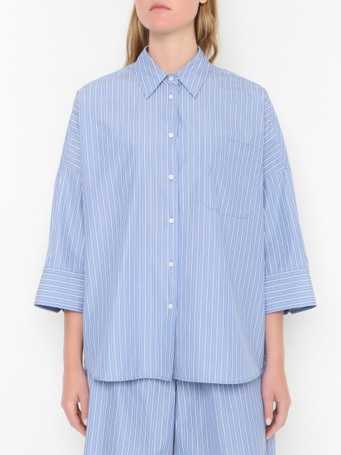 Рубашка из хлопка в полоску Weekend Max Mara - МодельВерхНиз