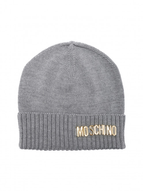 Шапка из шерсти с золотой фурнитурой Moschino - Общий вид