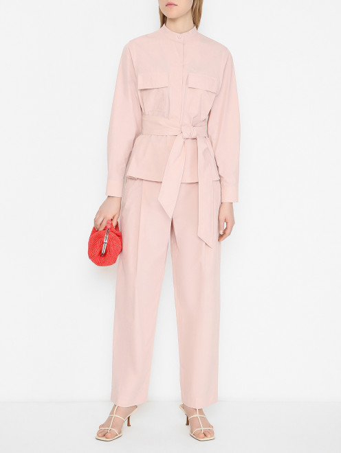 Рубашка из хлопка с поясом Weekend Max Mara - МодельОбщийВид
