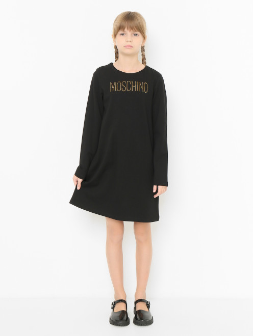 Трикотажное платье с логотипом Moschino - МодельОбщийВид