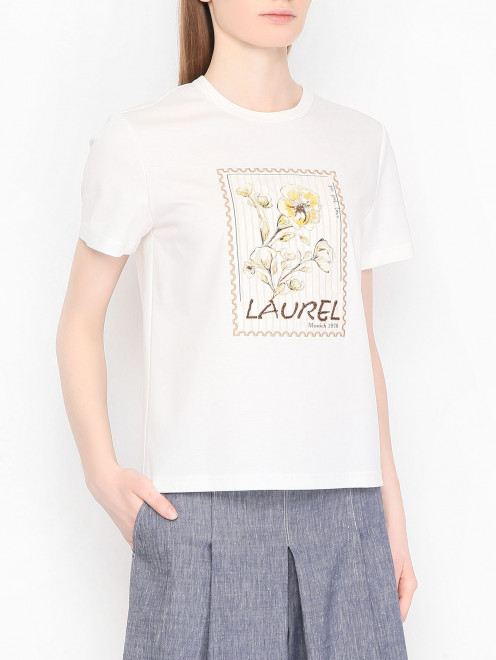 Хлопковая футболка с узором Laurel - МодельВерхНиз